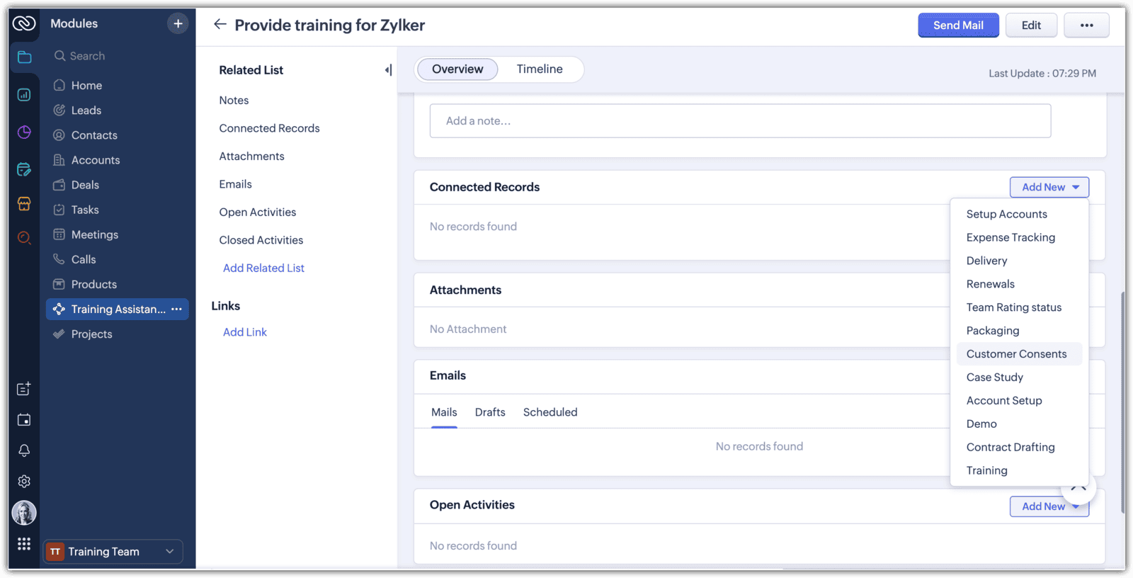 Connected Record e Connected Workflow in Zoho CRM